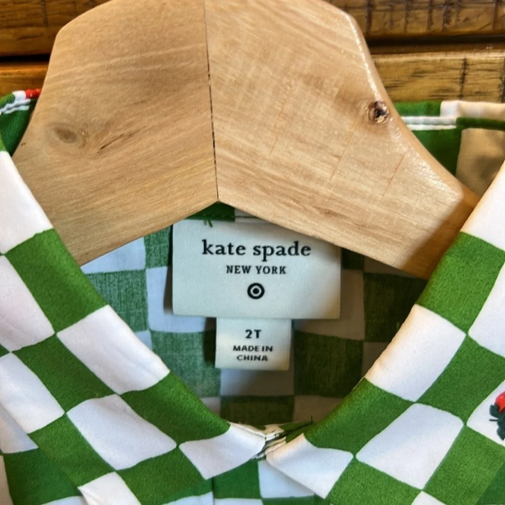 NWT Kate Spade x Target Green Checkered Kids Outfit